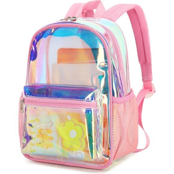 New Beautiful Pink Clear Small Backpack for Girls, Women\'s (12x12x6) main image 4